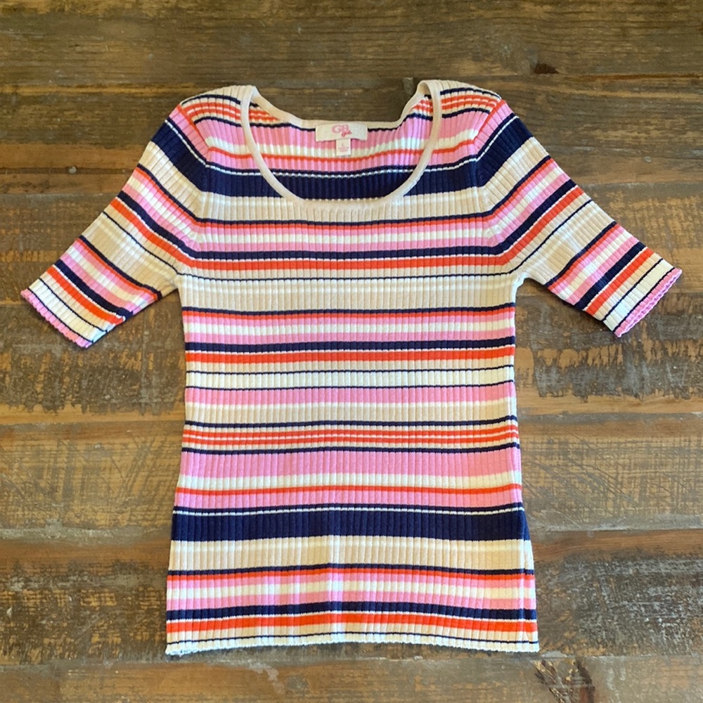 NEVER WORN! GB girls short sleeved ribbed sweater in size girls L